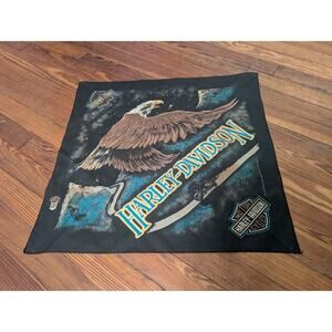 Vintage Harley Davidson Eagle Bandana 21” x 21”